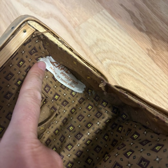 Woven Wicker Handbag Top Handle 1950s Fabric Interior Day Purse, Kitsch Style - Picture 8 of 8